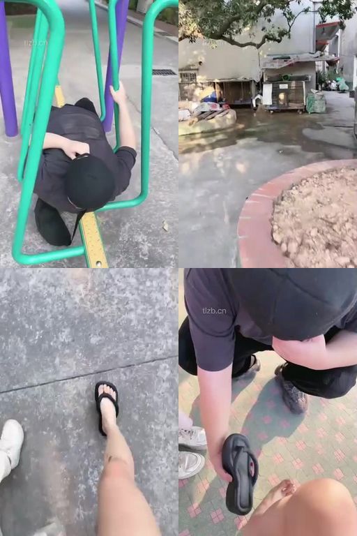 LL77-户外双S遛狗-拖鞋小白鞋白袜辱