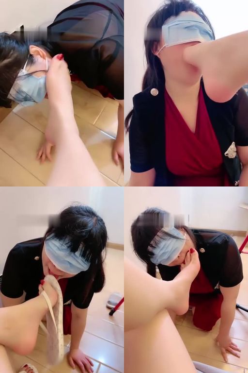 丹祖宗-闻白棉袜跪舔裸足拖鞋踩脸