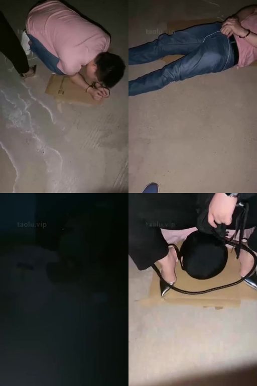 亿姐S-户外遛狗爬行裸足踩踏骑脖