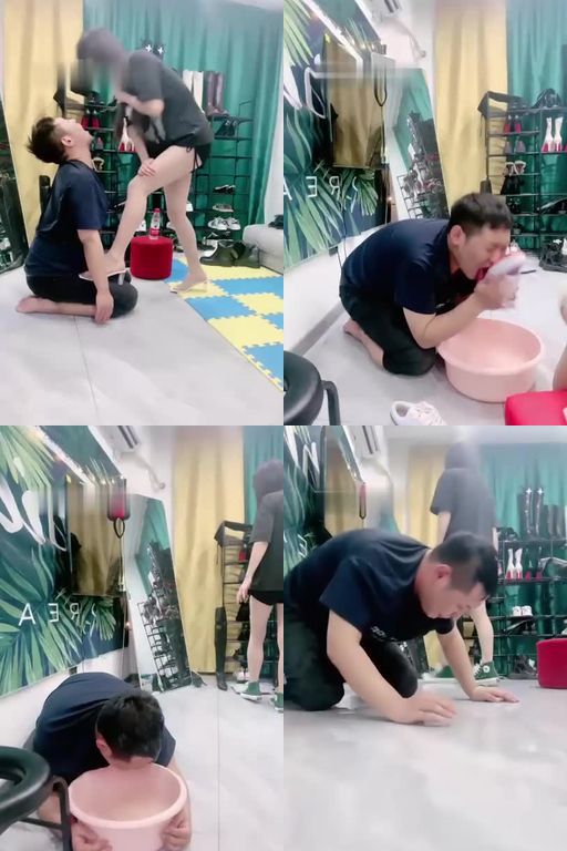 兔兔大人-喝刷鞋水喂食舔地板头踩水窒息