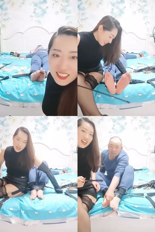 冷御女王-捆绑夫奴虐脚心