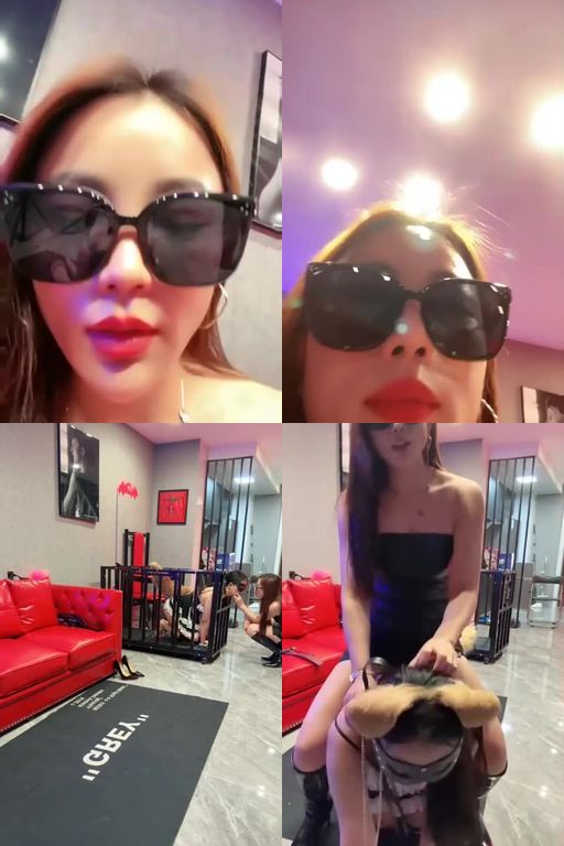 冷月大大-闺蜜犬_狗链拴住长靴玩虐【曼欲女M】【双视角合并版】