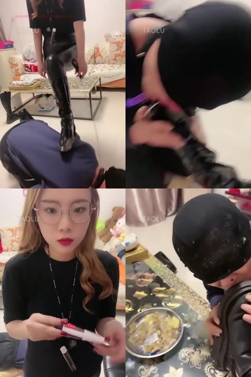 初见-舔鞋狗盘喂食鞋油希溜圣水64分钟舔鞋狗盘喂食鞋油圣水混合