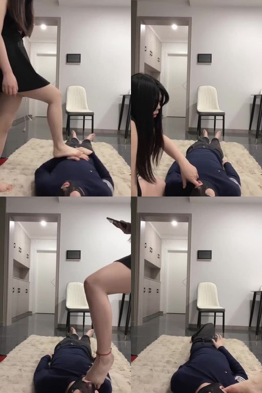 婷S-裸足全体重踩踏数据线抽