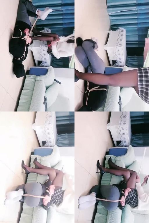 小妈咪-五花大绑高跟黑丝踩虐藤条抽滴蜡