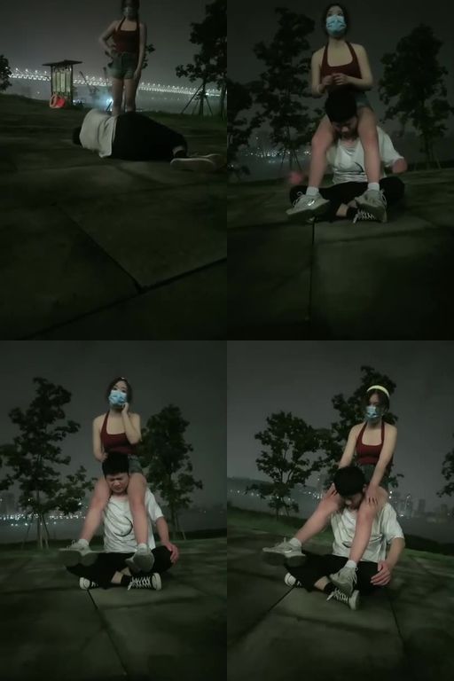 小恩S-户外调教31分钟_女神S_运动鞋白袜_户外骑马遛狗踩踏踢踹