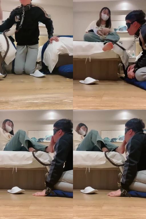 小林-嘴叼袜子臭脚踩地毯狗