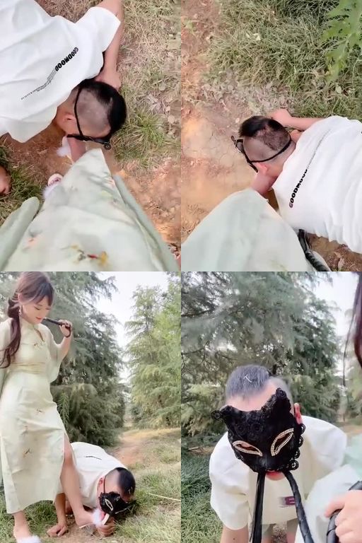 小灵灵-户外暴力篇_骑马遛狗鞭打舔泥巴脏鞋