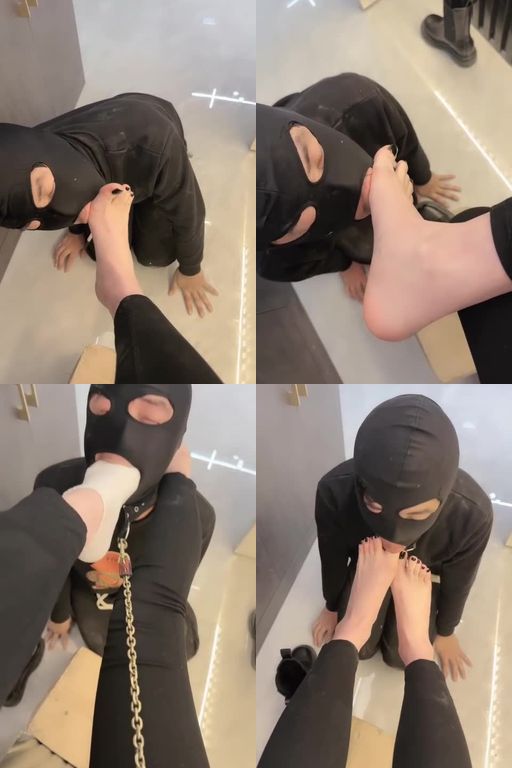 思诺-黑色67分钟脏短靴踩狗跪舔裸足脚下喂食闻棉袜jio