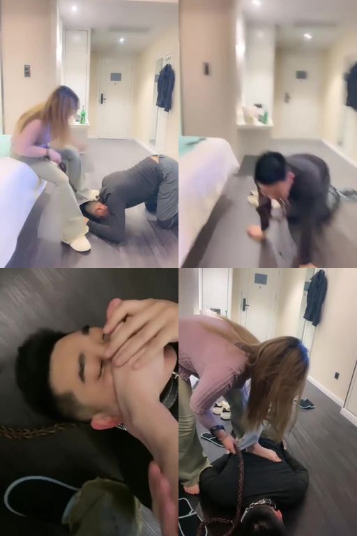 戚戚情侣-骑马转胯小白鞋踩踏抽耳光原味脚狂舔