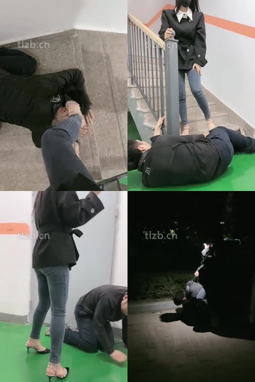 桃幼幼-户外贱货75分钟户外楼道遛狗铆钉高跟踩踏