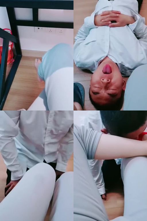 梦熙sama-桌底裸足踩狗跪舔红高跟踩踏