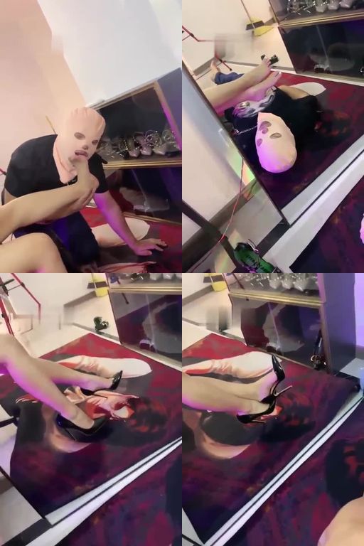 汐言S-镜前羞辱裸足高跟舔