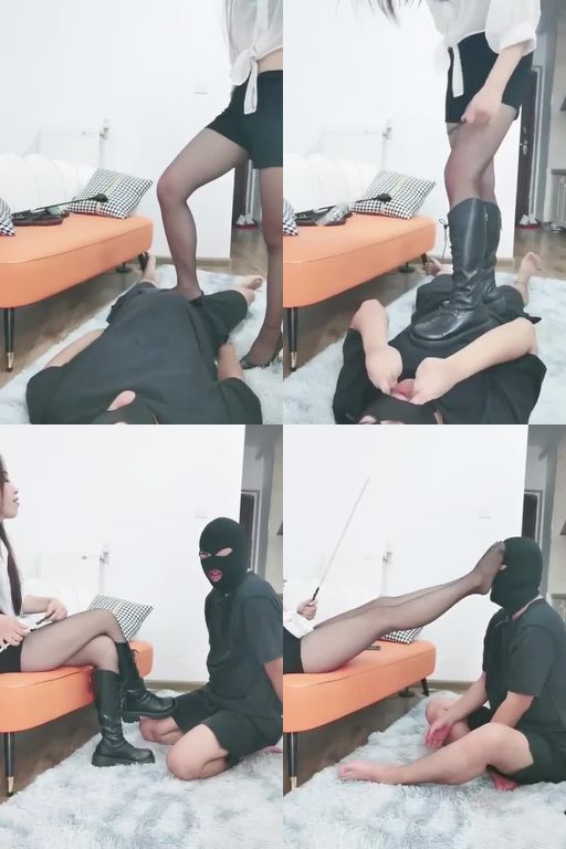 漫夜S-高跟黑丝踩鞭打清理脏长靴_调教口嗨贱狗