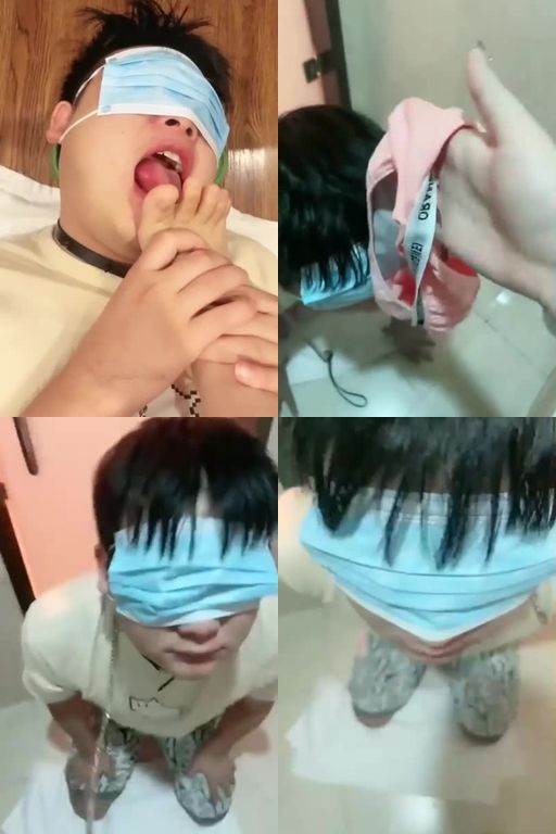 美羊羊-地毯奴啃吃原味黑丝袜脚内裤套头赏赐圣水