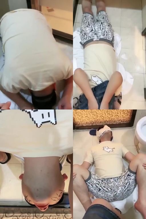 美羊羊-脏鞋底裸足深喉恋足舔涂鸦狗脸内裤套头