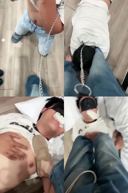 菲S-狂揍狗奴_脏鞋踩狗脸数据线抽袜子塞嘴