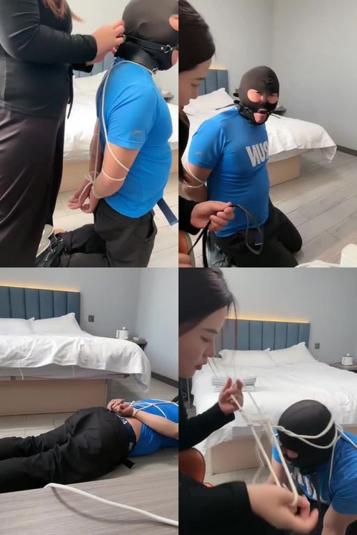 豆宝S-裸足深喉短黑丝恋足舔喂口水捆绑口球塞嘴