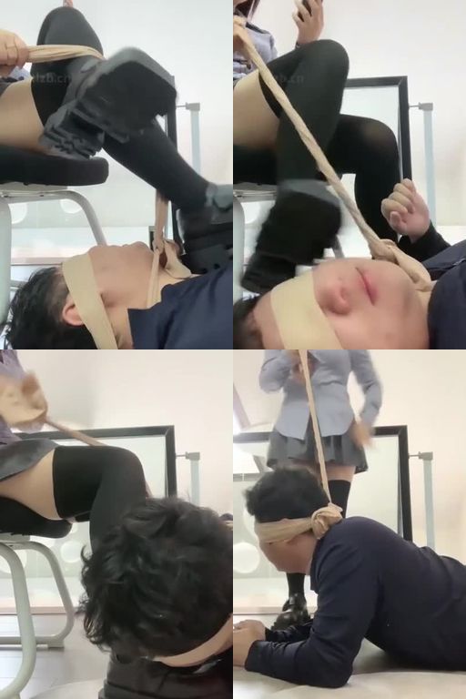 迦娜S-训练狗舌_脏皮鞋过膝黑袜踩踏