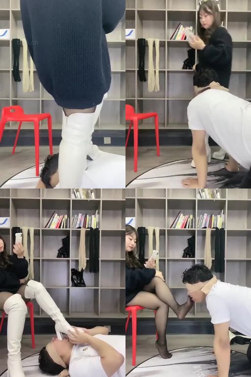 迦娜S-高跟长靴黑丝踩虐插嘴