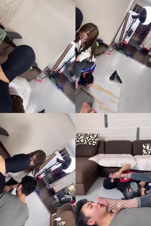 领主老大-YW马背上阴阳强制炸金双狗,短靴裤里网袜马背上强制双狗舔脚