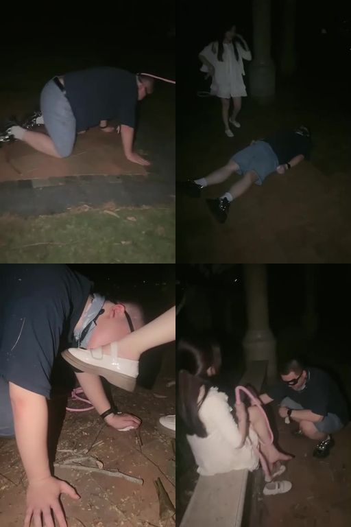 香芋朱朱-户外,重度巴掌100,汉脚蹲脸窒息,跳跳床28分钟户外骑马犬化全体重踩闻白袜清理脏鞋