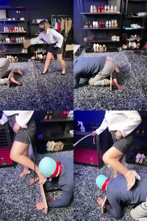 馨妍-枷锁固定袜子塞嘴鞭打刑