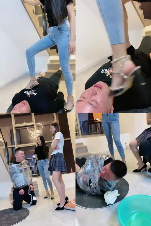 麋鹿银儿-原子禾闺蜜的高跟爱49分钟带素人小姐姐全体重踩狗