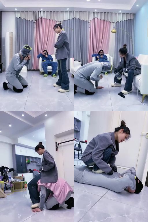 麋鹿银儿-塑料袋罩头强灌升水窒息暴力耳光鞭打跳踩虐乳