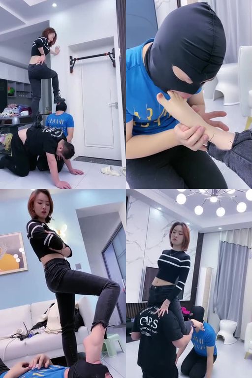 麋鹿银儿-慧慧极致灵魂羞辱马丁靴小主极致羞辱新狗骑脖子享受舔脚踩踏深喉