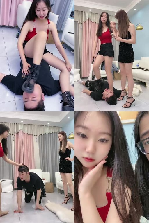 麋鹿银儿-朵朵第二次独秀双S骑马揪耳朵全体重踩踏裸足插嘴抽耳光