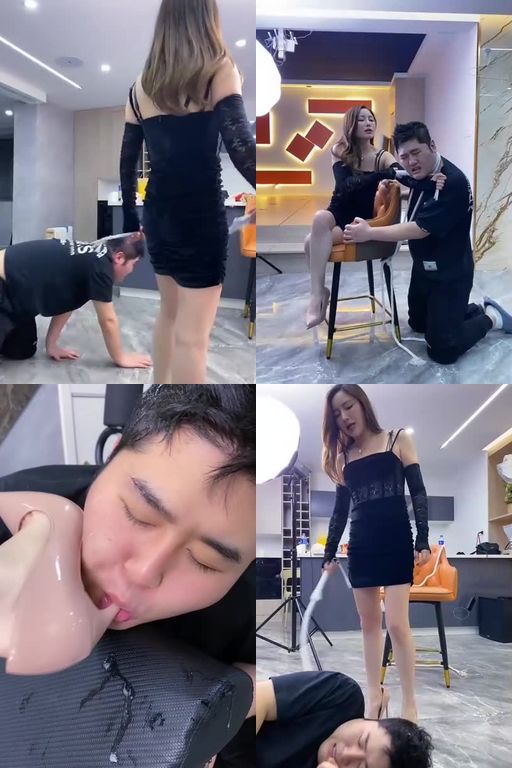 麋鹿银儿-模特S膝盖顶揪耳朵重度鞭打高跟踩狗头勒脖窒息