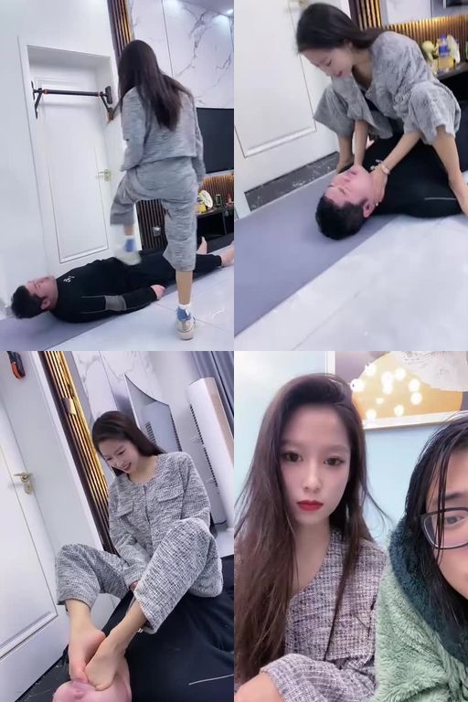 麋鹿银儿-气质车模首调踢踹转胯骑马喂口水跳踩脚耳光