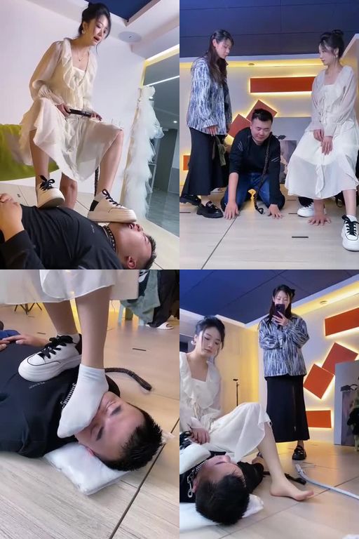 麋鹿银儿-美人糖糖脸部摧残漂亮小白鞋双奴原味白袜蹂躏踩踏物化座椅骑马口水盛宴