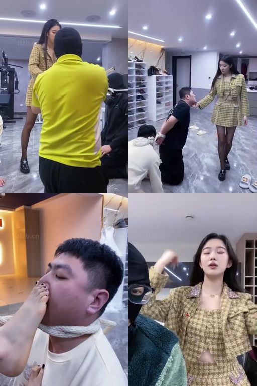 麋鹿银儿-芙芙重度场回归,王者就是王者,直播间千人观看,万疯狂素人调三奴耳光掐脖窒息腿绞踩手指刑