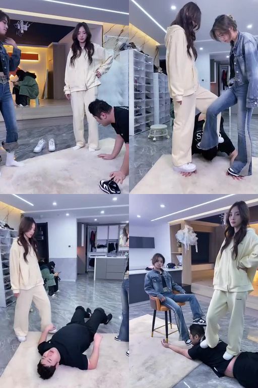 麋鹿银儿-顶级寒夕老师带顶级美钕双美女S重度暴揍踢踹全体重踩踏白袜踩窒息骑马