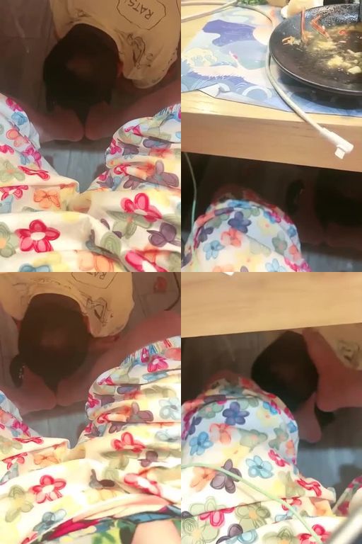 黑大大-吃饭桌底视角蹂躏畜生餐厅羞辱贱狗桌底舔脚