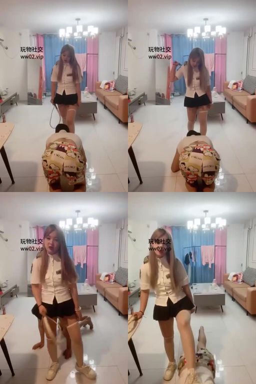 兔兔S-遛狗辱骂踢打耳光踩_小白鞋碾压踩踏重度鞭打