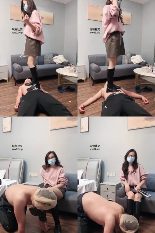 吴恩S-吃黄金舔皮靴_长靴踩虐衣架抽打骑马胯下辱