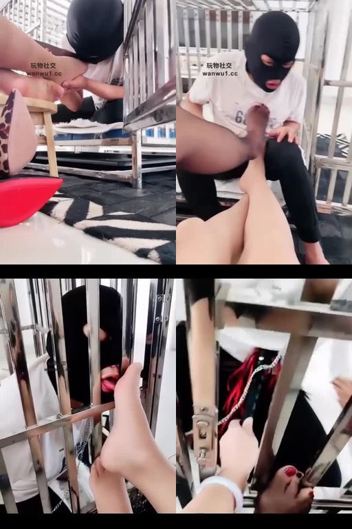 安琦S-双S囚禁狗笼黑丝美足舔【梓雅S】【双视角合并版】
