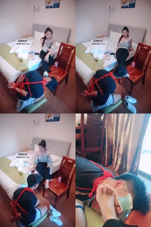 懿馨S-五花大绑清理脏鞋舔裸足闻白袜_感受手脚被禁锢只有嘴没有手的狗生