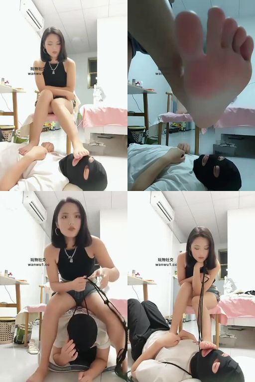 栀子女王-沉浸式清理高跟凉鞋裸足骑马