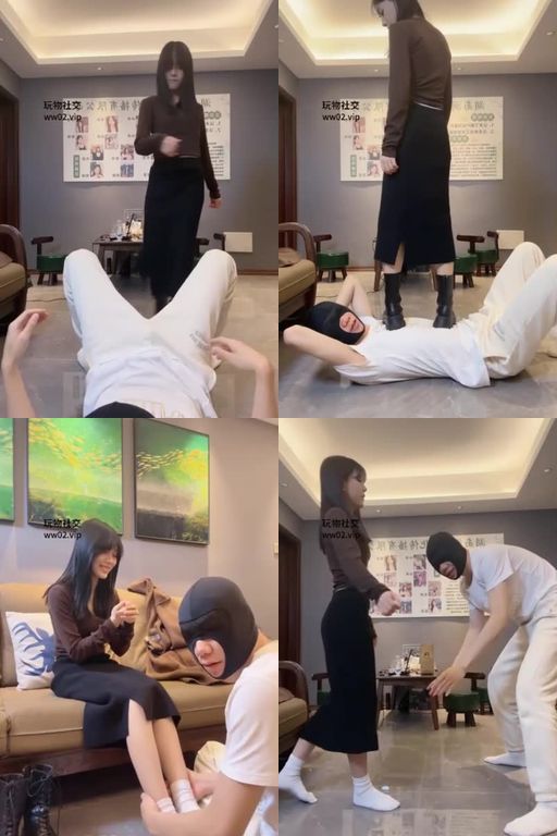 狗哥M-02暴力小刘同学短靴踢裆重度耳光踩踏白袜脚窒息