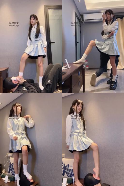 狗哥M-06JK调绿帽第三视角可爱小主皮鞋白袜踩虐坐脸窒息