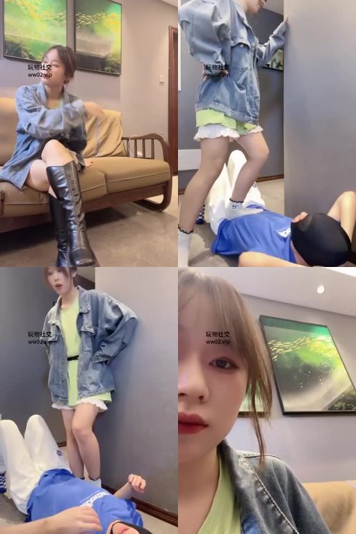 狗哥M-170臭脚学妹长筒靴素人S长靴白袜踩虐犯贱奴