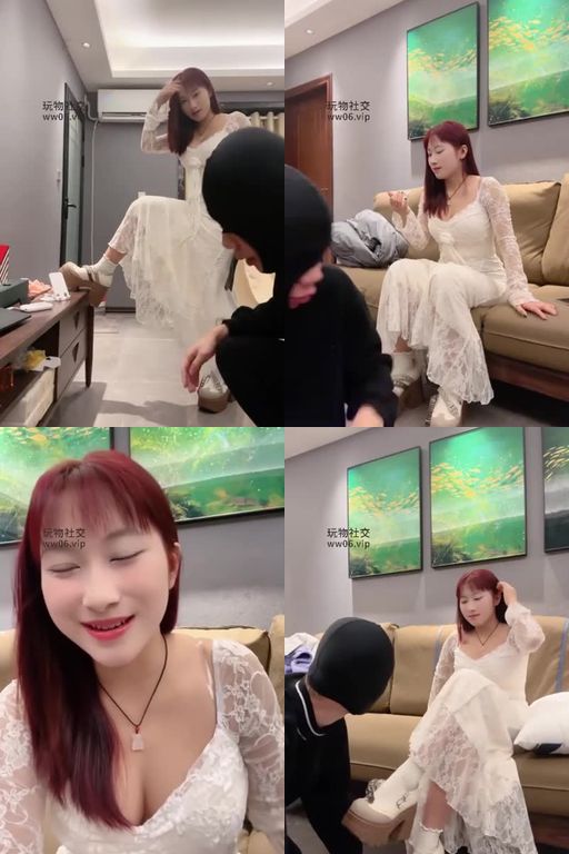 狗哥M-花店素人45分钟花店D杯素人女神骑马胯下辱手捂窒息厚皮鞋白袜踩虐贱狗得到了美女的蕾丝内裤很开心