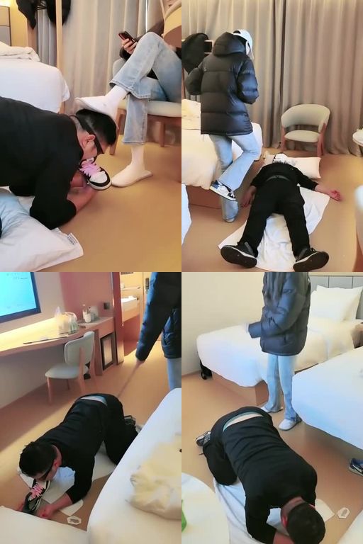 璎珞S-线下调教口嗨狗AJ鞋踩踏重度鞭打舔闻臭鞋嘴喂牛奶