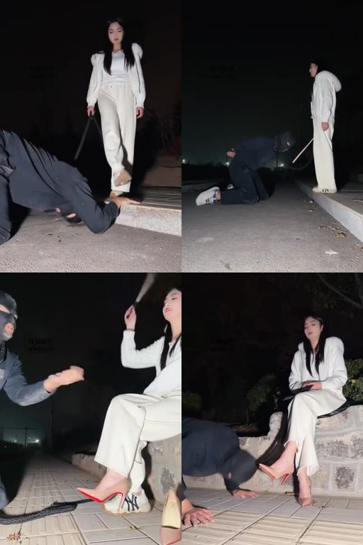 青黛泡泡-户外骑马犬化吃口水全体重踩踏