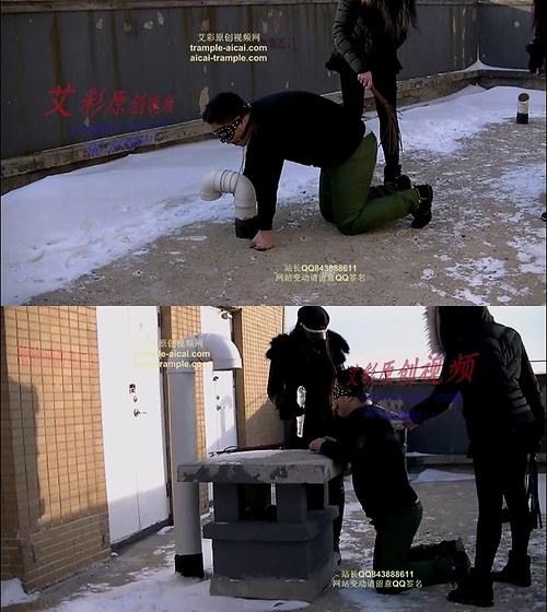 艾彩-原创火煞双女王冬天室外调教