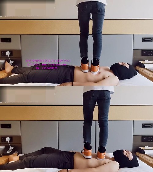 艾彩-原创绝美女神牛仔AJ在毯子身上狂跳